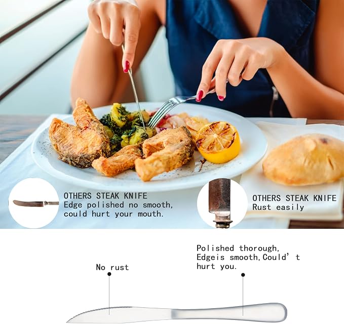 16-Piece Steak Knife and Dinner Fork Set - Image 6