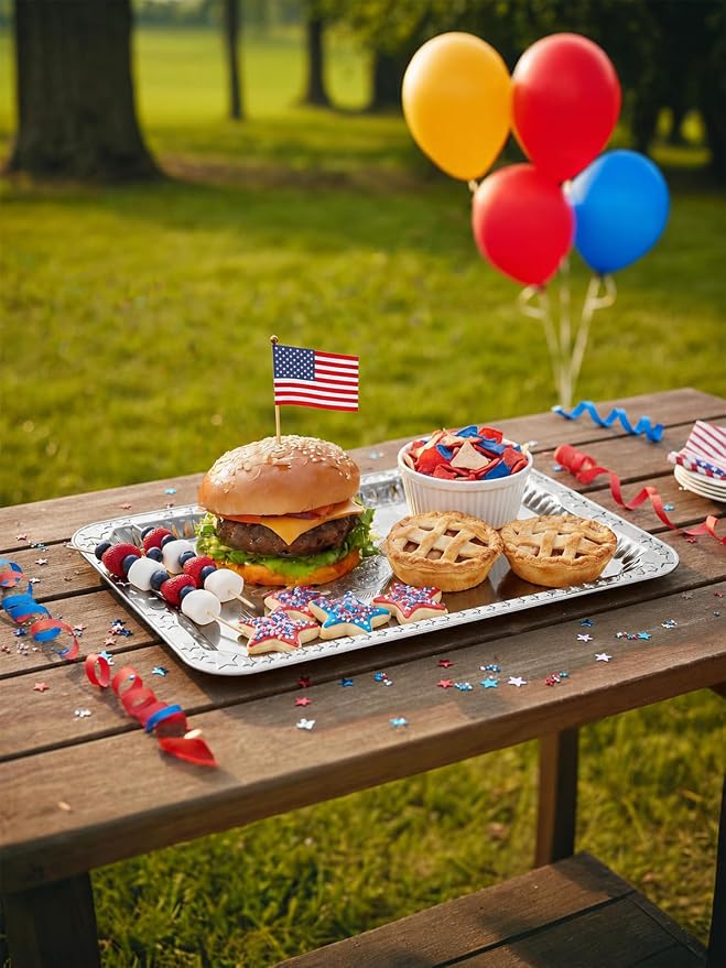 4 Pack America 250 Year Anniversary Silver Trays - Image 3