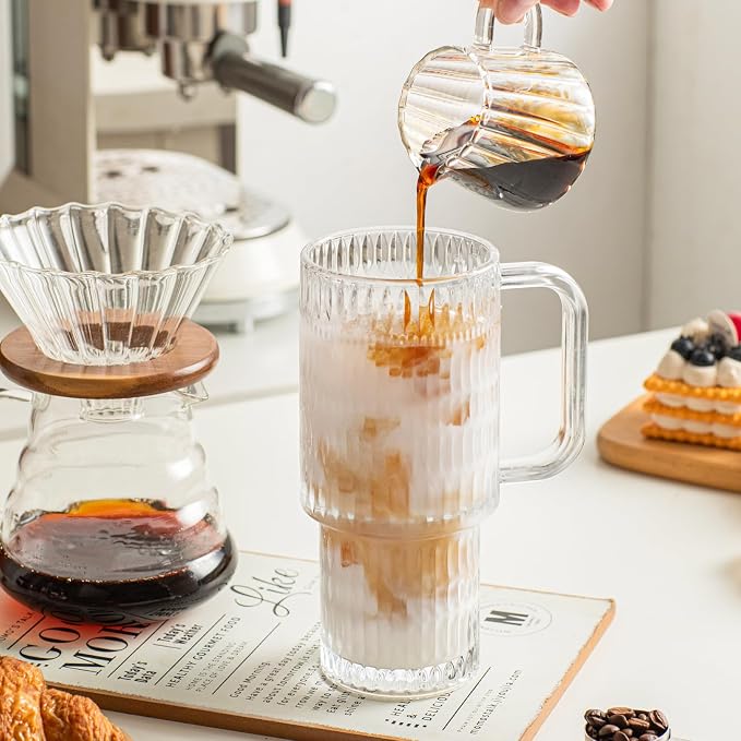 INSETLAN 24 oz Raindrop Glass Tumbler - Image 4