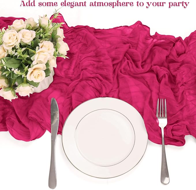 10 Pack Cheesecloth Table Runner 6FT Boho Gauze Rustic Fabric Table Runner - Image 5