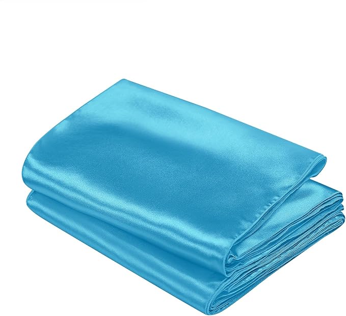 SiinvdaBZX 4 Pcs Teal Blue Satin Table Runner 12 x 108 inches Long | Bright - Image 6