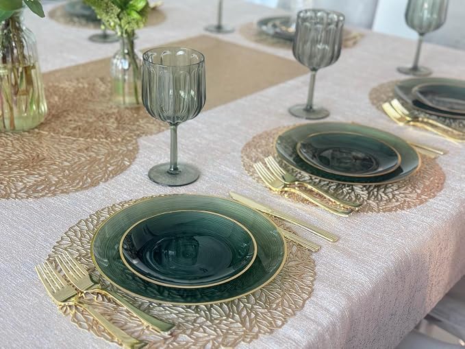 " OCCASIONS " 640pcs set-Wedding Party Disposable Plastic Plate Set -80 x 10'' - Image 5