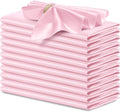 P Pothuiny 12 Pcs Pink Satin Napkins 17 x 17 Inch, Satin Cloth Napkins | Square by P+Pothuiny