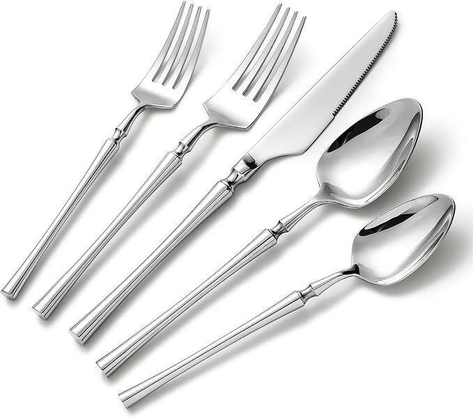 Lazycorner 30 Pcs Silverware Set Flatware Set 18/10 Stainless Steel Utensils by Lazycorner