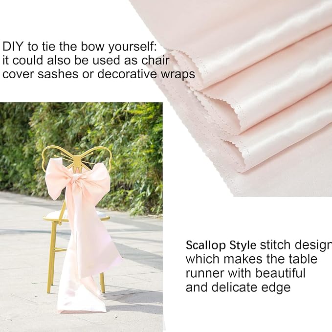 Rose Gold Table Runners, 12x108 Inches, 6 Pack | Satin, Silk and Smooth Fabric - Image 4
