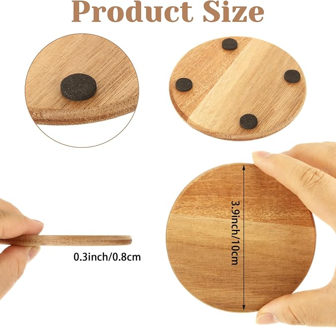 LANIAKEA 50PCS Unfinished Square Wood Coasters 4 Inch Wooden Coasters - Image 2
