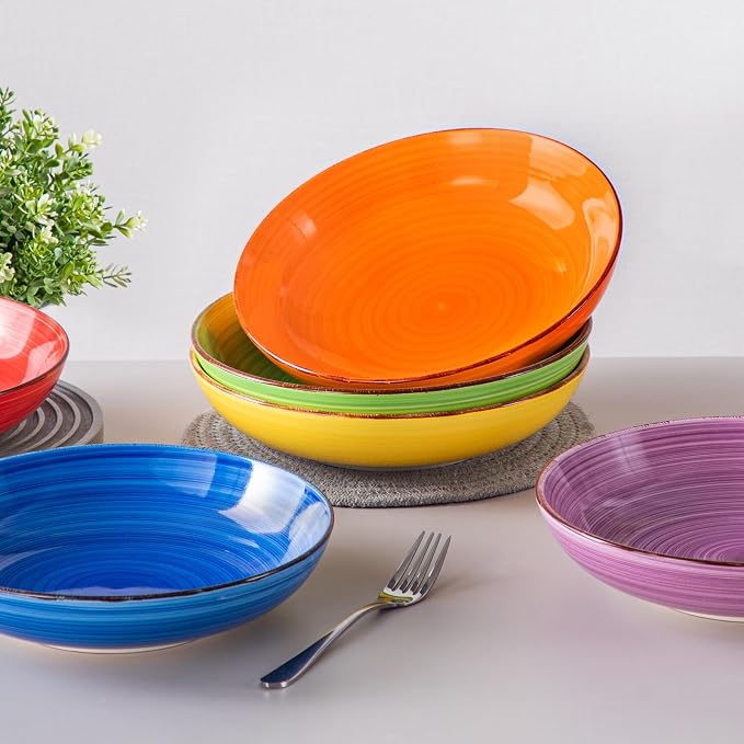 vancasso Bonita Pasta Bowls Set of 6, 50oz Large Salad Bowls - Image 6