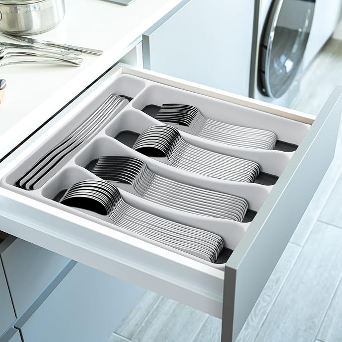 60-Piece Silverware Set with Organizer, AIVIKI Stainless Steel Flatware Set - Image 7