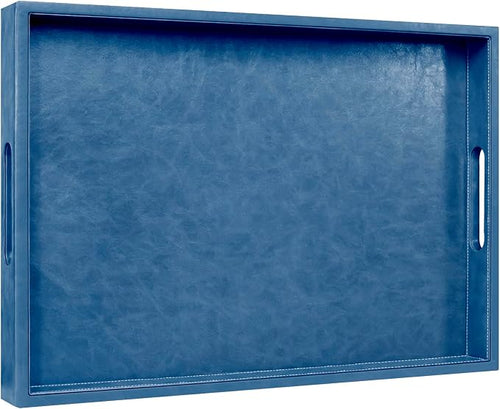 20 x 14 inches Leather Rectangle Serving Tray by Unknown