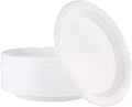 100 Count Disposable 9 Inch White Plastic Dinner Plates large by PLASTICPRO