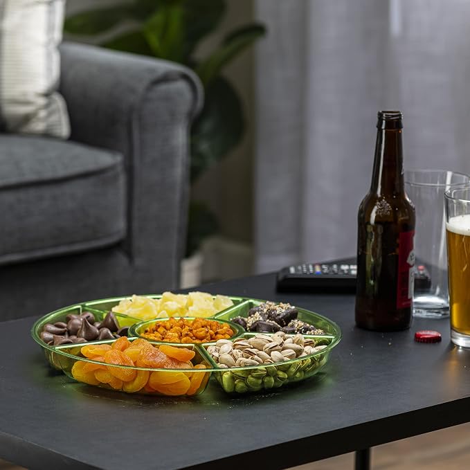 Plasticpro 6 Sectional Round Plastic Serving Tray/Platter - Image 4