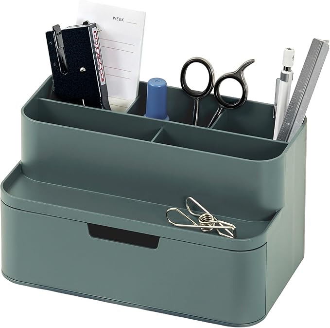 BLUE GINKGO Compact Desk Organizer, Made in Korea | 5 Compartments. Half by BLUEGINKGO