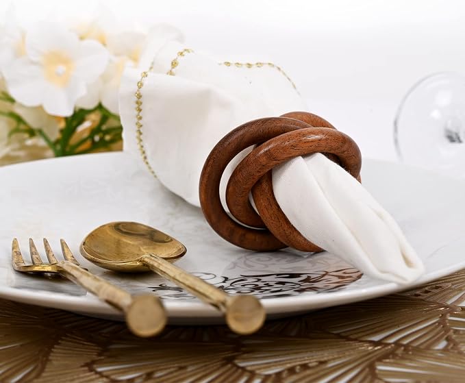 ALPHA Living HOME Wooden Napkin Rings Set of 12 - Image 6