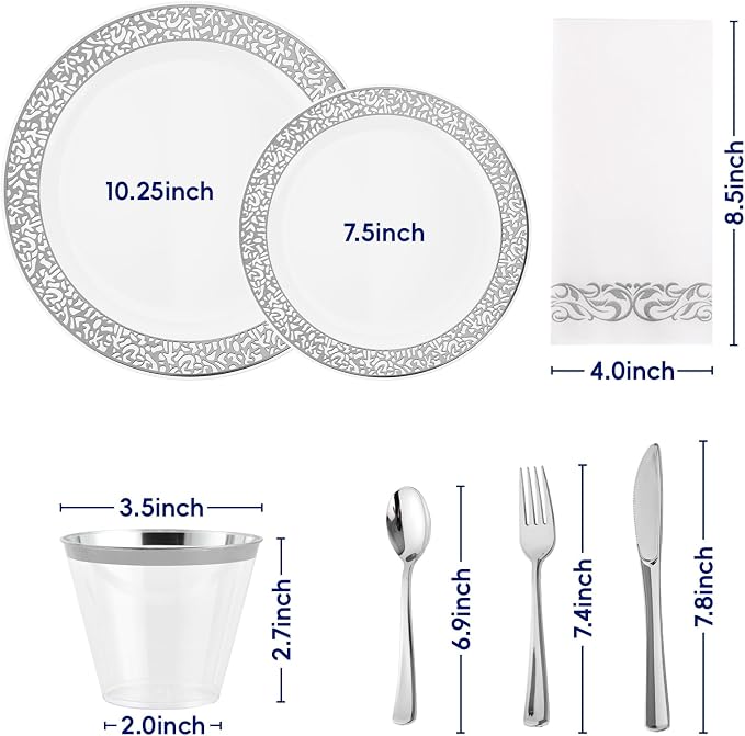 30 Guests Plastic Plates Set - Image 2
