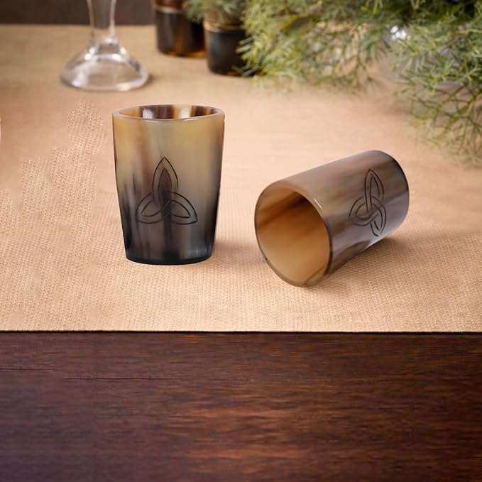 Handicrafts Home Viking Horn Shot Glasses Set of 8, Handmade Natural Ox Horn - Image 7