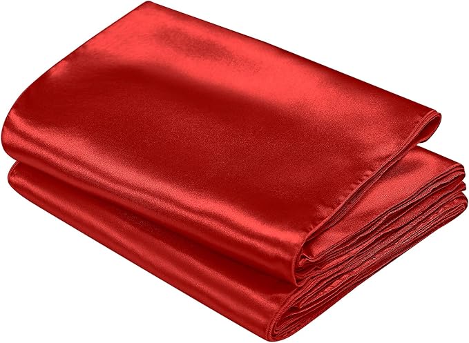 SiinvdaBZX 12 Pcs Red Satin Table Runner 12 x 108 inches Long | Bright Smooth - Image 7