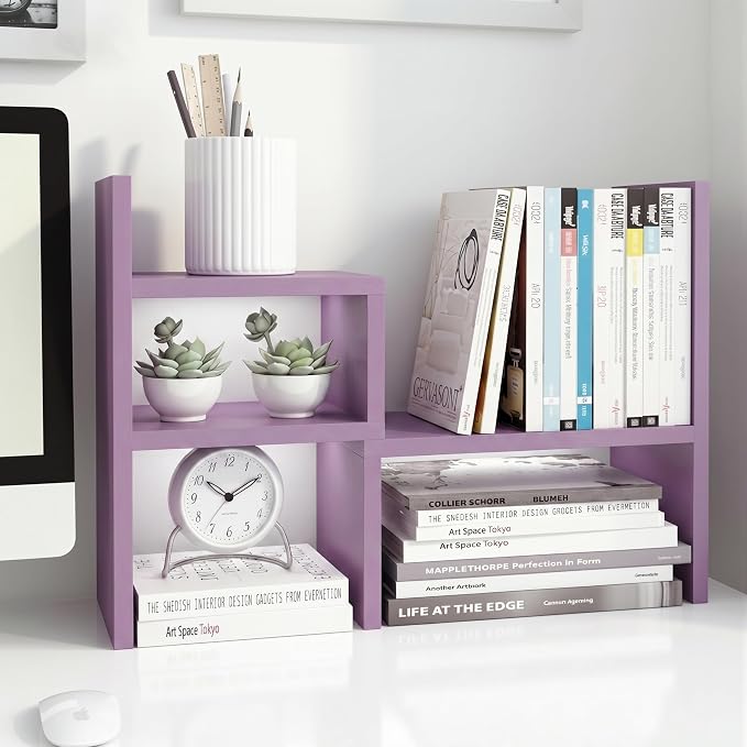 Jerry & Maggie Desktop Organizer Office Storage Rack Adjustable Wood Display by JERRYMAGGIE