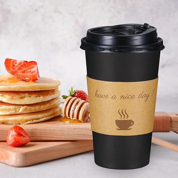 Lamosi 16 oz Coffee Cups 50 Pack, Disposable To Go Paper Cups - Image 4