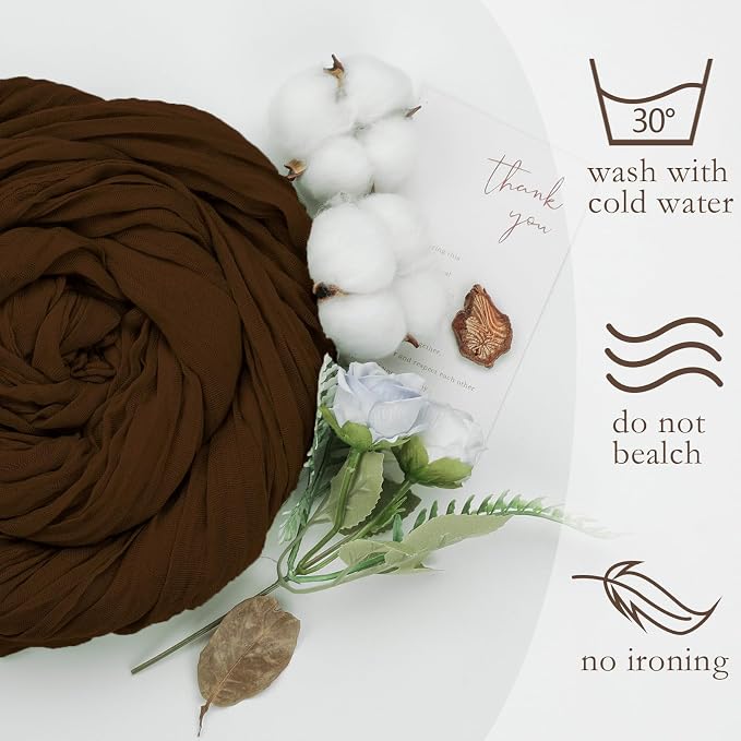 12 Pack Brown Cheesecloth Table Runner 35 x 120 Inch | Boho Gauze Cheese Cloth - Image 5