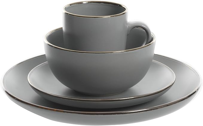 Gibson Home Rockaway 16-Piece Round Stoneware Dinnerware Set, Service - Image 3