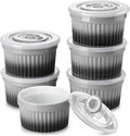 vancasso 6 oz Ramekins with Lid, Porcelain Creme Brulee Souffle Dishes by vancasso