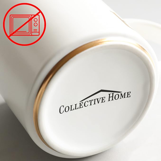 COLLECTIVE HOME Ceramic Coffee Mug, 15 oz Monogram Cup - Image 9