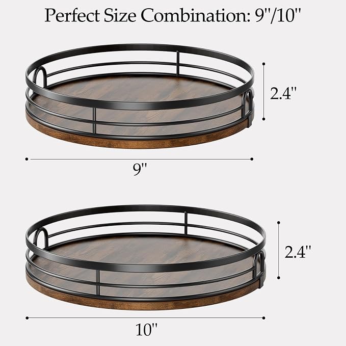 LAMU 2 Pack 9'' 10'' Lazy Susan Turntable Organizer - Image 2