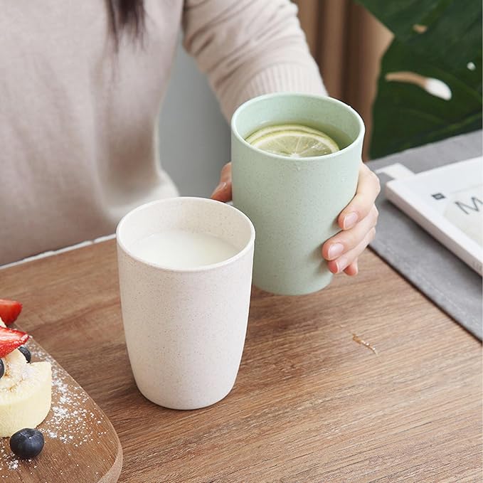 4Pcs Wheat Straw Cups, Unbreakable Drinking Cup, Reusable Cups | 12 oz - Image 7