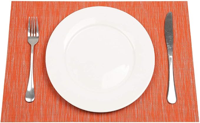 SHACOS Placemats Set of 8 Woven Vinyl Place Mats - Image 2
