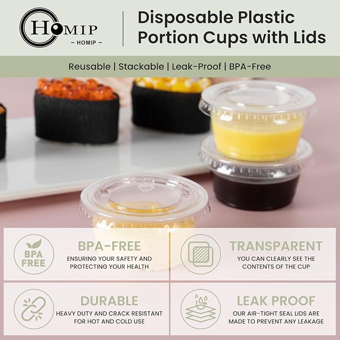 HOMIP 100PACK 2oz Plastic Portion Cups - Image 3