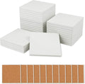 30 Pieces 4 Inch Blank Ceramic Coasters, Unglazed Ceramic Tiles Coasters by GNIEMCKIN