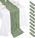 10 Pack Sage Green Cheesecloth Table Runner 17x108 Inch Boho Gauze Cheese Cloth by Unknown