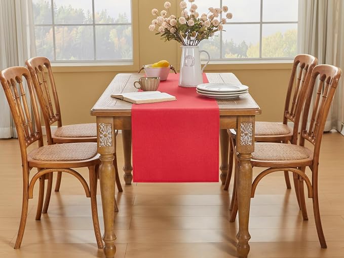 YATOJUZI Red Table Runner Seasonal Kitchen Dining Coffee Table Decoration 55 - Image 4