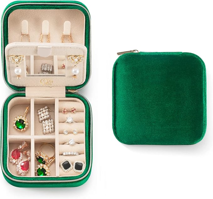 ZPROW Plush Velvet Travel Jewelry Case, Small Case by ZPROW