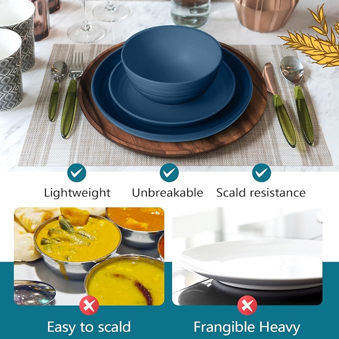 Teivio 32-Piece Plates and Bowls Sets - Image 4