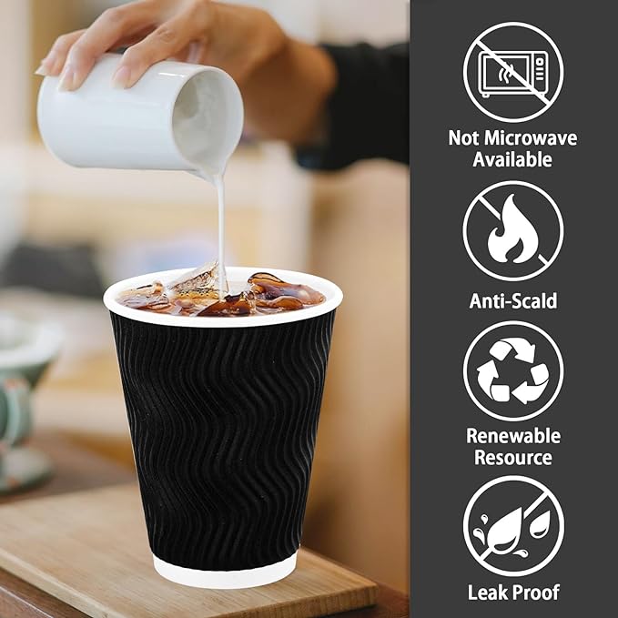 Lamosi 500 Pack Coffee Cups 12 oz, Disposable Paper Coffee Cups No Lids | - Image 3