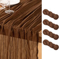 DeZerlor Brown Cheesecloth Table Runners 4 Pack Fall Runners | 120Inch Gauze by DeZerlor