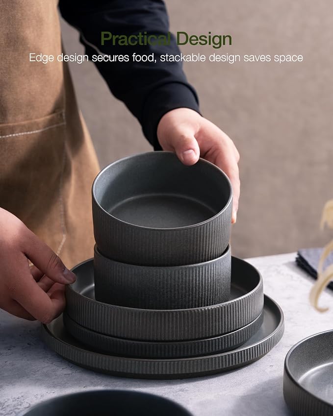 Famiware Star Ceramic Plates and Bowls Sets, Reactive Glaze Dishes - Image 6
