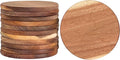 12 Pack Acacia Wood Drink Coasters, 3.74 Inch Round Wooden Cup Coasters by Cregugua