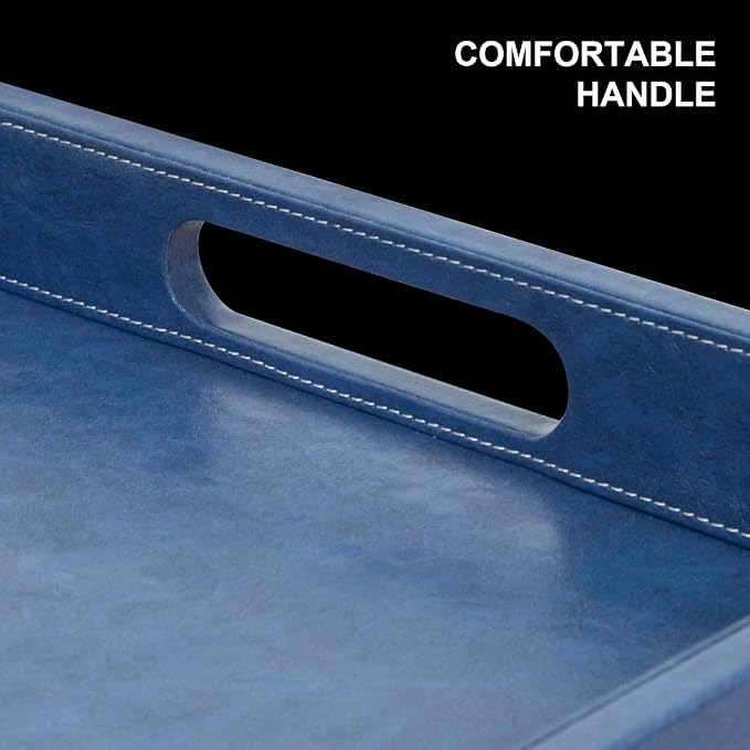 18 x 12 inches Leather Ottoman Serving Tray - Image 6