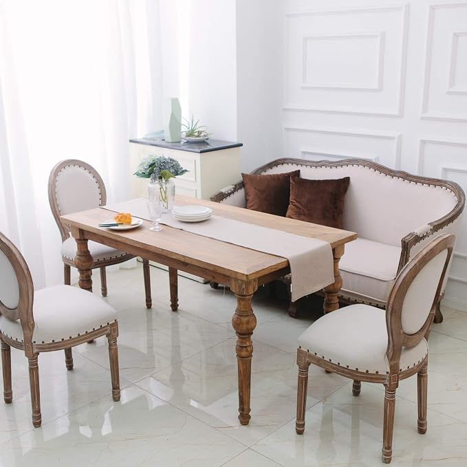 Soft Caddice Faux Linen 2 Side Table Runner, eco-Friendly Fabric Handcrafted - Image 3