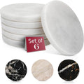 Gusto Nostro White Marble Coasters Set of 6 by GustoNostro