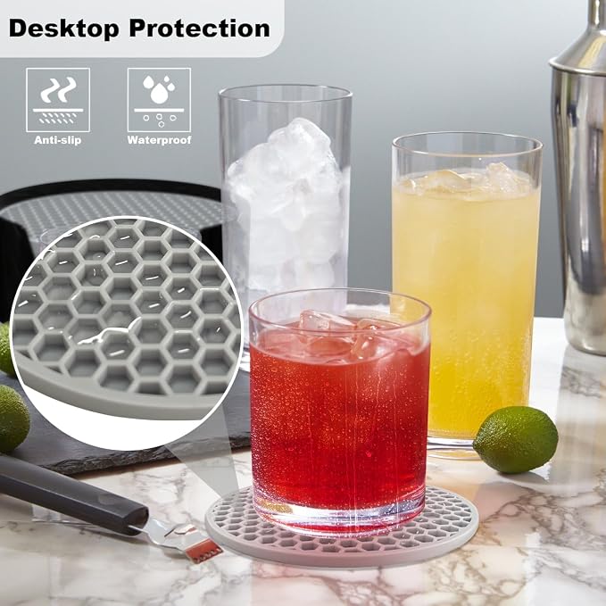 Silicone Coasters with Holders Drink Coasters, - Image 4