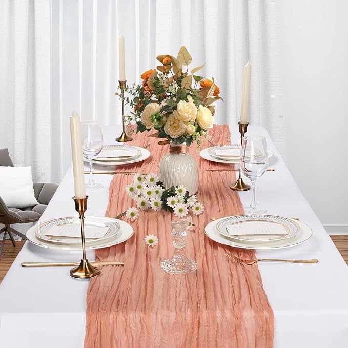 12 Pack Coral Cheesecloth Table Runner 10Ft Gauze Cheese Cloth Table Runner - Image 3