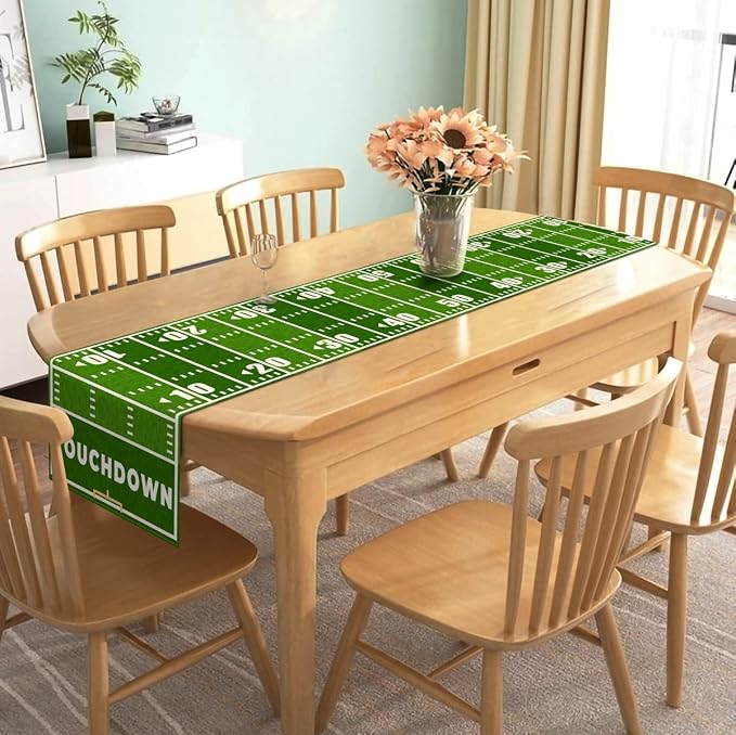 Nepnuser American Football Court Table Runner Touch Down Football Birthday - Image 2