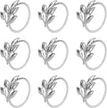 KPOSIYA Set of 20 Leaf Napkin Rings Metal Silver Napkin Holder Table Napkin by KPOSIYA