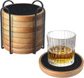 Eykao Wood Coasters for Drinks, Absorbent Coaster Sets of 8, Woven Drink by Eykao