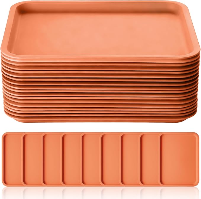 Gerrii 18 Pcs Plastic Fast Food Trays Bulk Restaurant Serving Cafeteria Tray by Gerrii