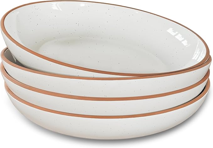 Mora Ceramic Large Pasta Bowls 30oz, etc Plate/Wide Bowl by MORA
