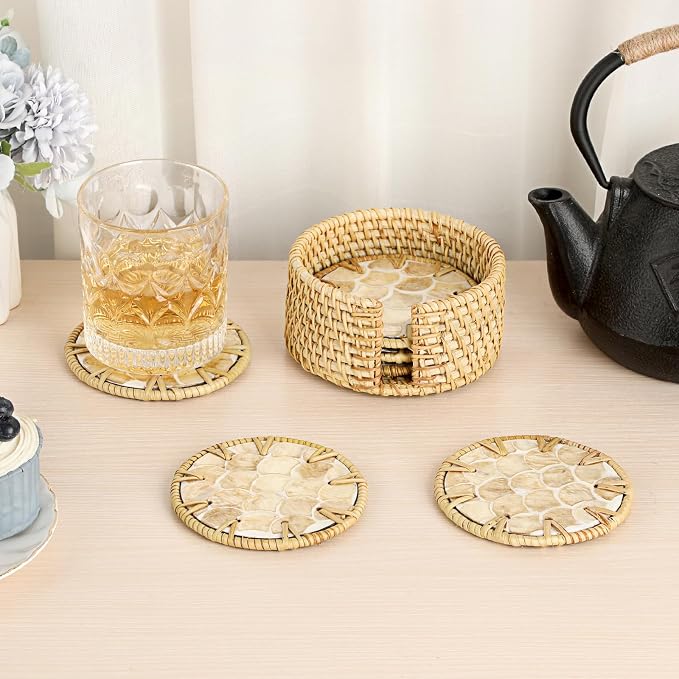 Coastal Coasters Set of 6, Boho Coaster Set - Image 6